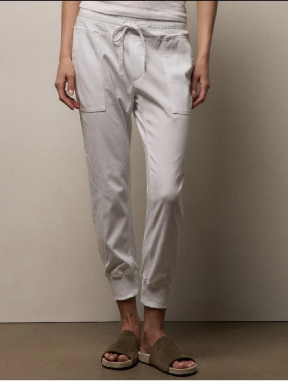James Perse Mixed Media Pant in White